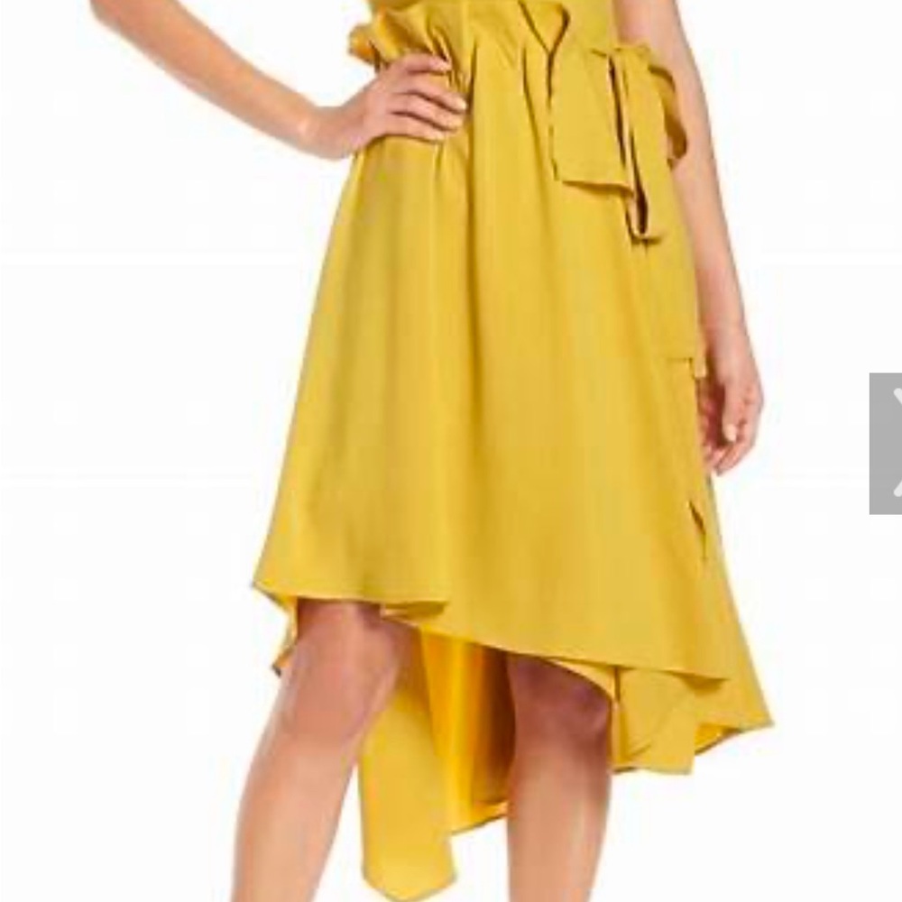Yellow High-Low Tie Front Sundress